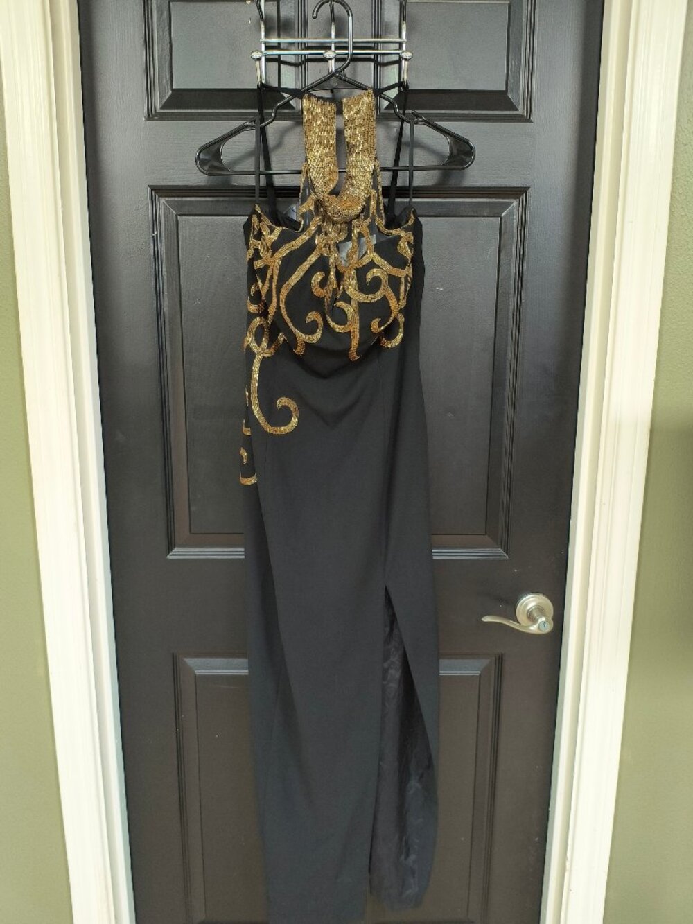 Black Dress with Gold Beading - Michaelangelo (12)